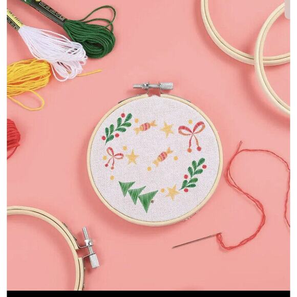Pllieay 6 Pieces 4‎ Inch Embroidery Hoops Bamboo Circle Cross Stitch Hoop Ring - Picture 3 of 8